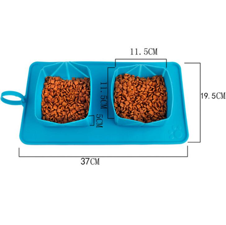 Silicone Foldable Travel Pet Bowl Tray